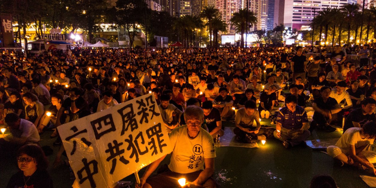 Anniversaire Tiananmen  Une en blanc d'un journal chrétien de Hong Kong